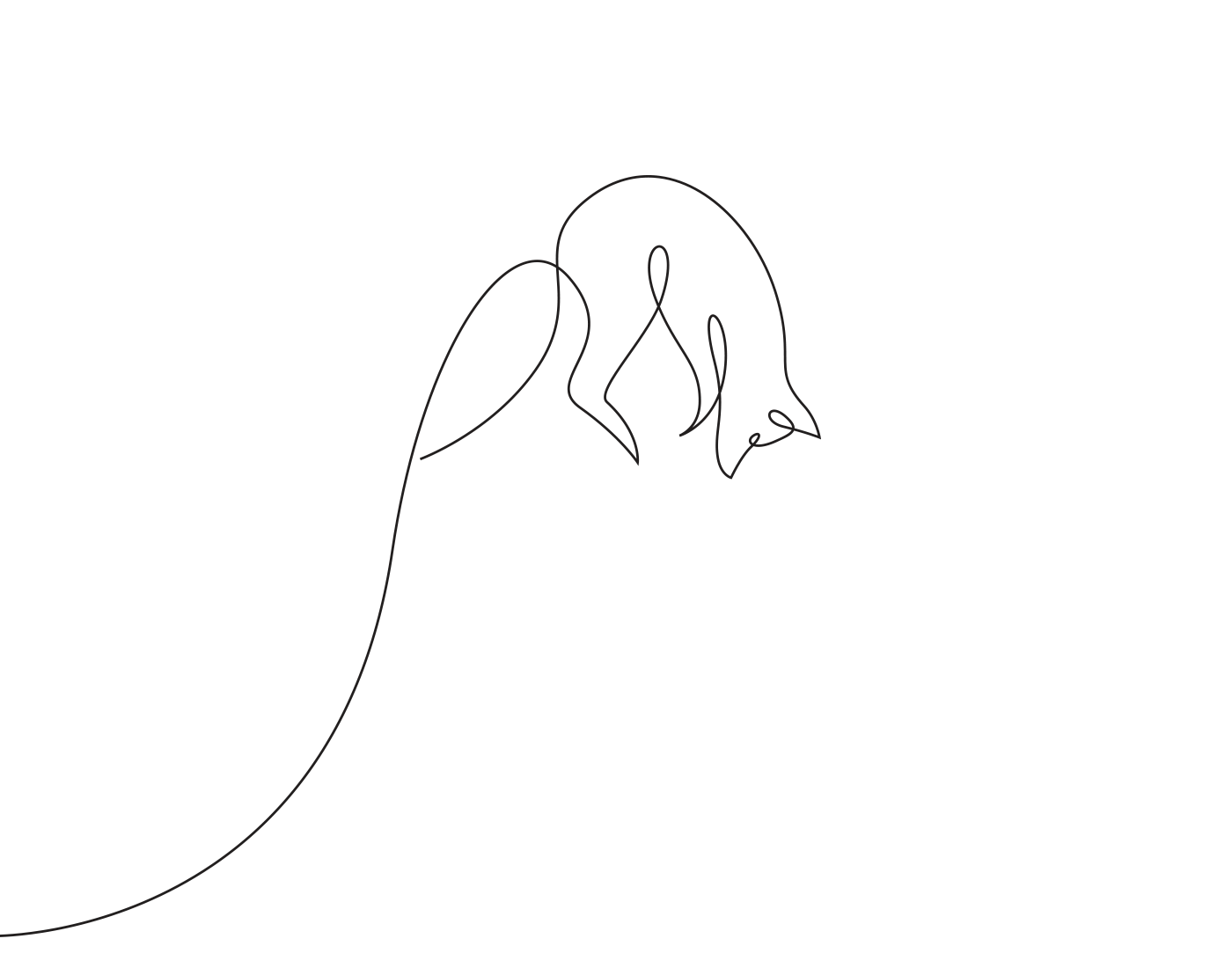 1400x1100 minimal, elegant one line drawings illustrate the magnificence - Fox Line Drawing