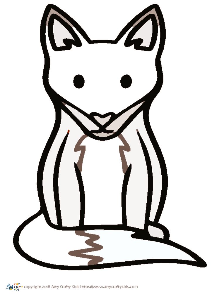 724x1024 fox outline arty crafty kids - Fox Outline Drawing