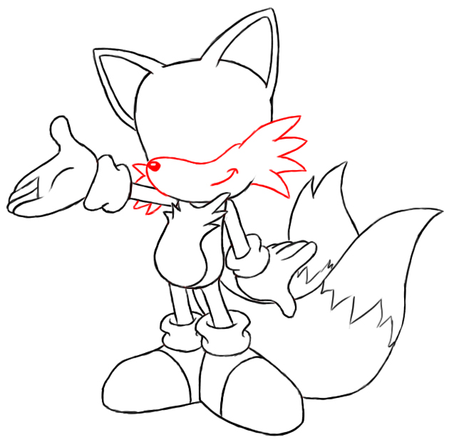 630x621 How To Draw Tails - Fox Tail Drawing
