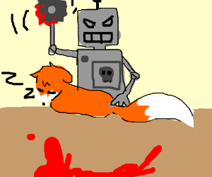 300x250 Evil Robot Plans To Cut Off Fox Tail ' - Fox Tail Drawing