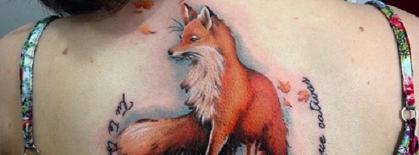 600x222 Amazing Fox Tattoo Designs - Fox Tattoo Drawing