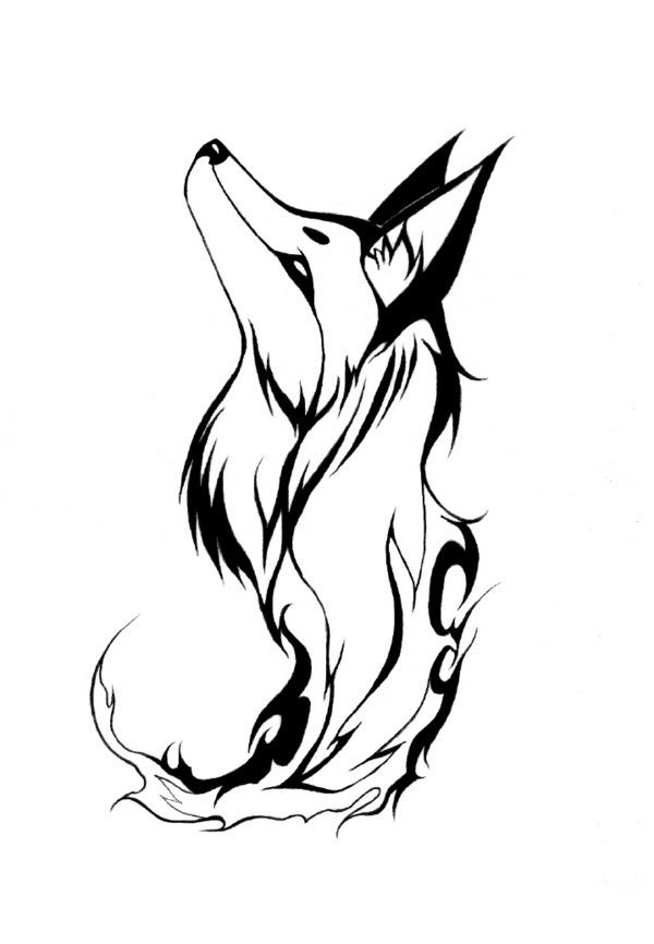 600x866 Stunning Tribal Fox Tattoos - Fox Tattoo Drawing