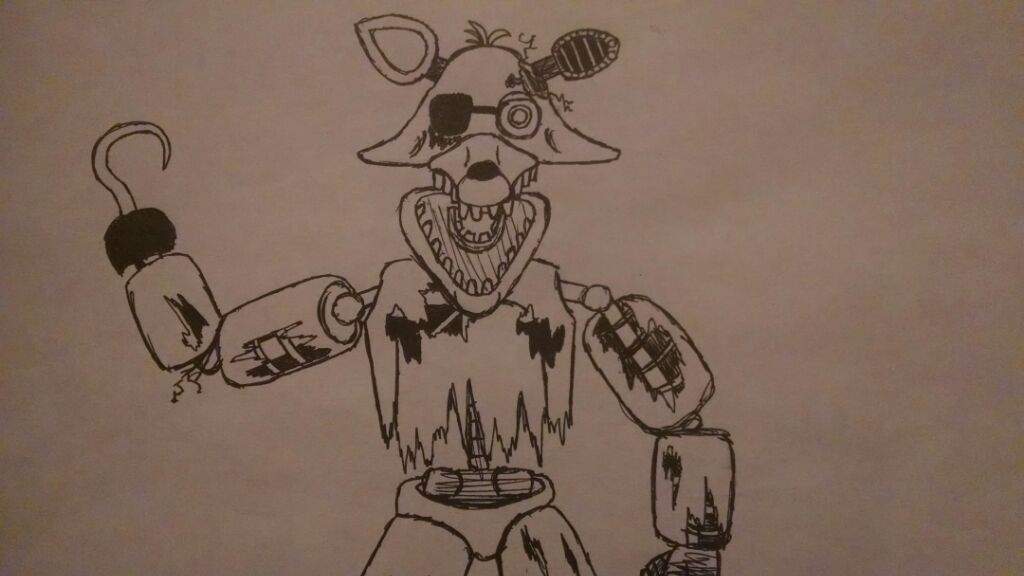 1024x576 Withered Foxy Drawing Five Nights At Freddy's Amino - Foxy Drawinging
