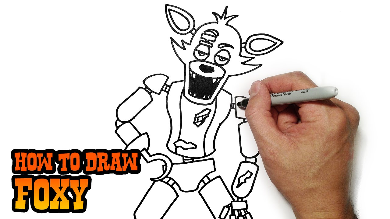 1280x720 How To Draw Foxy Five Nights - Foxy Fnaf Drawing