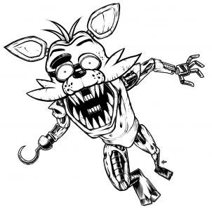 302x302 How To Draw Foxy The Fox, Five Nights - Foxy Fnaf Drawing