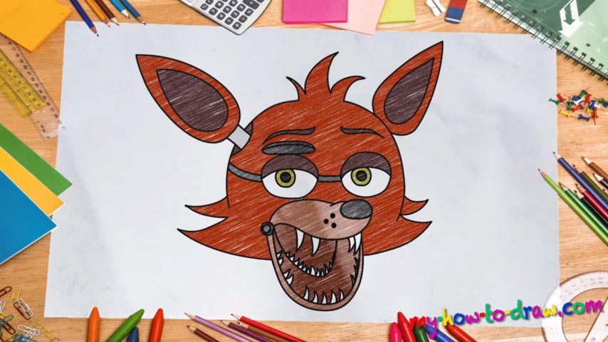 854x480 How To Draw Foxy Fnaf - Foxy Fnaf Drawing