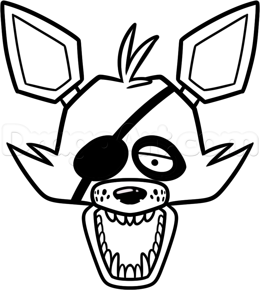 862x958 How To Draw Foxy The Fox Easy Step Fnaf Costume Pirate - Foxy Fnaf Drawing