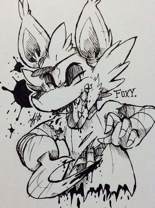 320x427 Boredom Made Me Draw Foxy - Foxy Fnaf Drawing