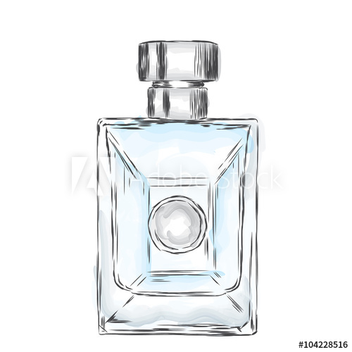 500x500 Men's Fragrance The Bottle Of Toilet Water In The Vector Male - Fragrance Drawing