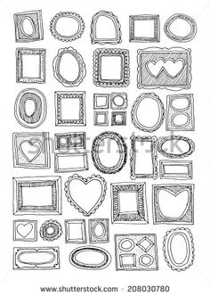 236x332 hand drawn doodles of a variety of picture frames doodle color - Frame Drawing