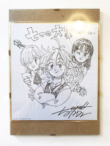 225x300 Nakaba Suzuki Signed The Seven Deadly Sins Drawing + Frame - Frame Drawing