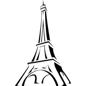 300x300 Eiffel Tower In France Line Art Vector Drawing Vector City Tower - France Eiffel Tower Drawing
