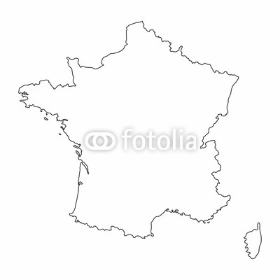 400x400 France Map Outline Graphic Freehand Drawing On White Background - France Map Drawing
