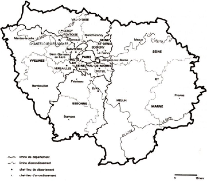 850x743 Map Of The Region Of The Ile De France, The Setting - France Map Drawing