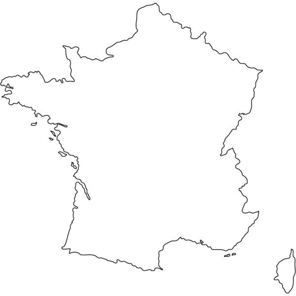 600x600 France Outline Map Liked On Polyvore Featuring Fillers - France Map Drawing