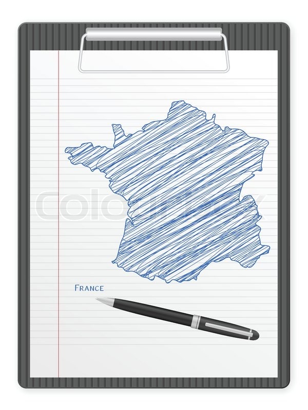 600x800 Clipboard With France Drawing Map Stock Vector Colourbox - France Map Drawing