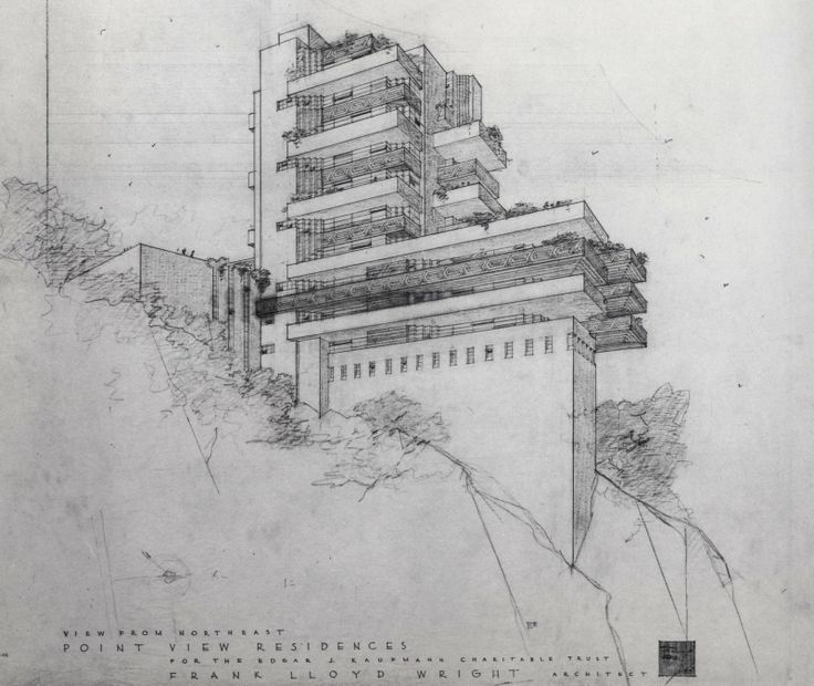 736x620 Streets Of Beige Drawings - Frank Lloyd Wright Drawings