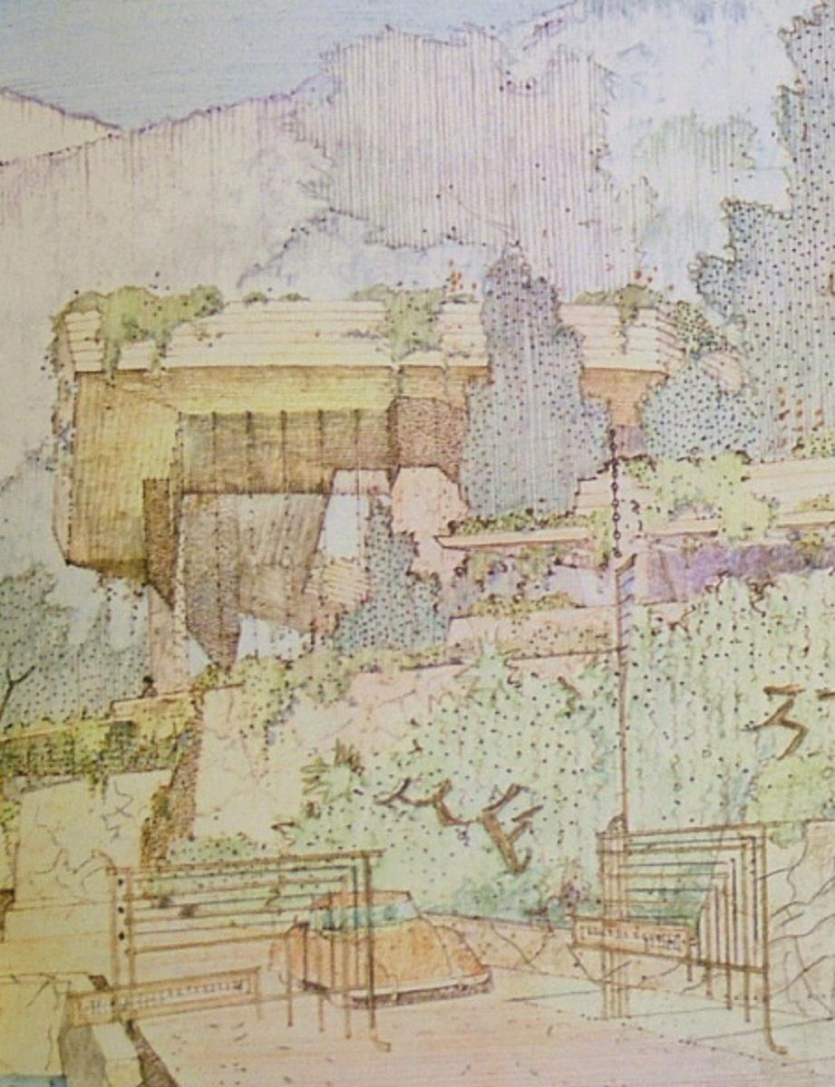 921x1200 Frank Lloyd Wright Drawings For A Living Architecture - Frank Lloyd Wright Drawings