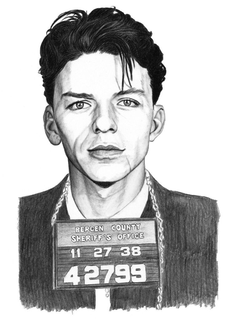 724x1024 Frank Sinatra Mugshot Drawing - Frank Sinatra Drawing
