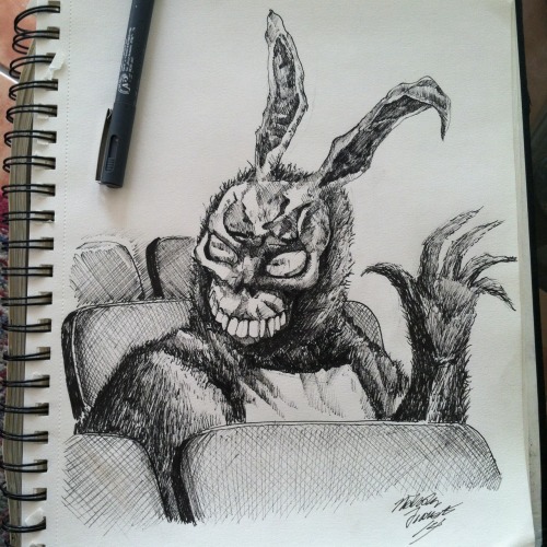 500x500 Art Design Artwork Ink Sketch Donnie Darko Doodle Drawings - Frank The Bunny Drawing