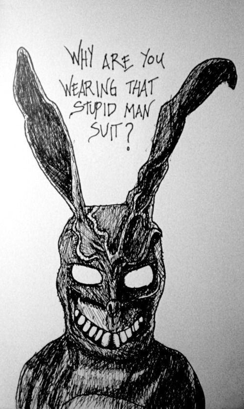 500x838 Donnie Darko - Frank The Bunny Drawing