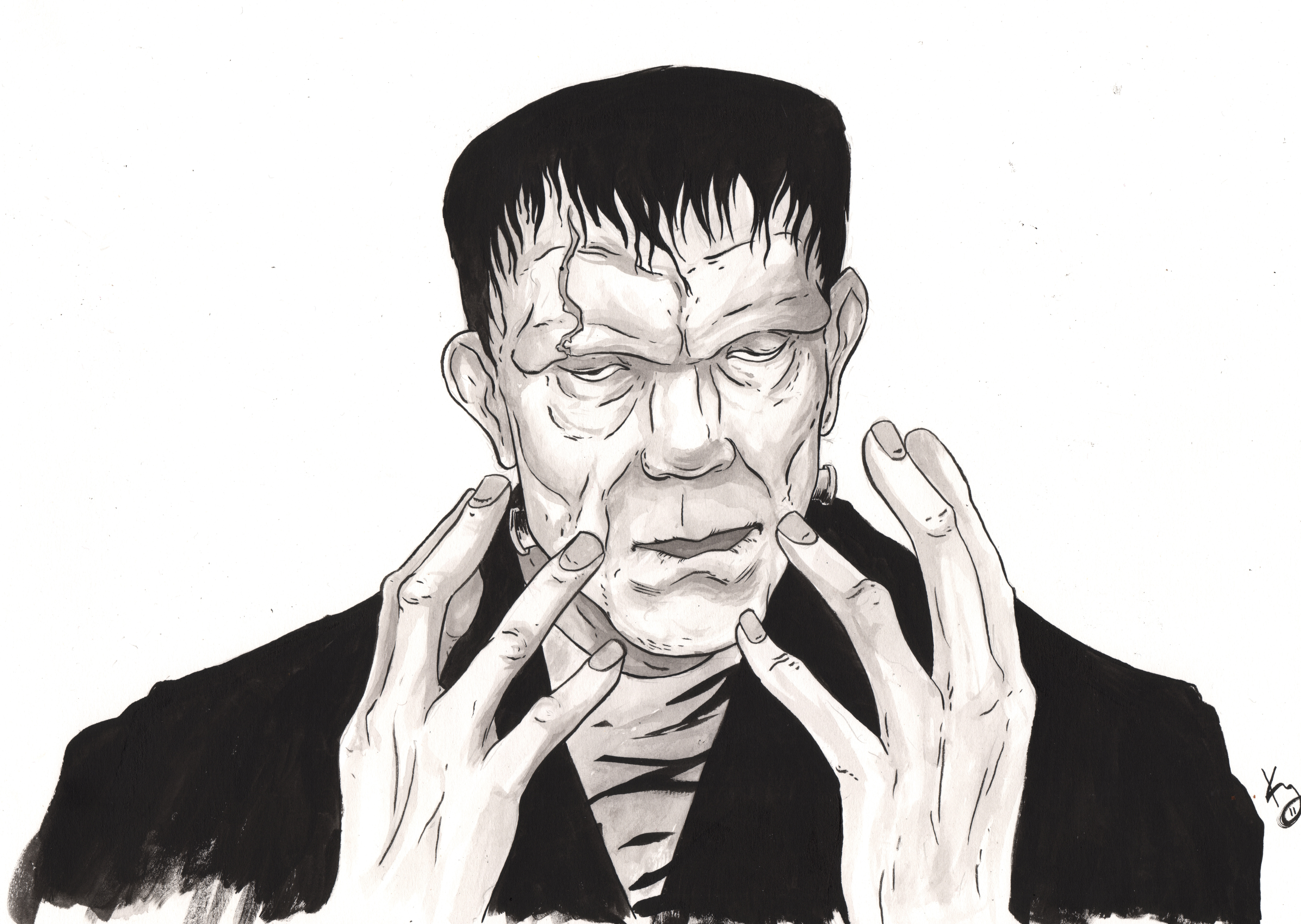 8730x6203 Frankenstein Drawn Oddly Treebeerdstuff - Frankenstein Drawing