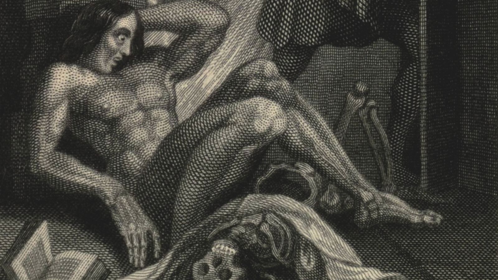 1600x900 See The Earliest Illustration Of Shelley's Frankenstein For Yourself - Frankenstein Drawing