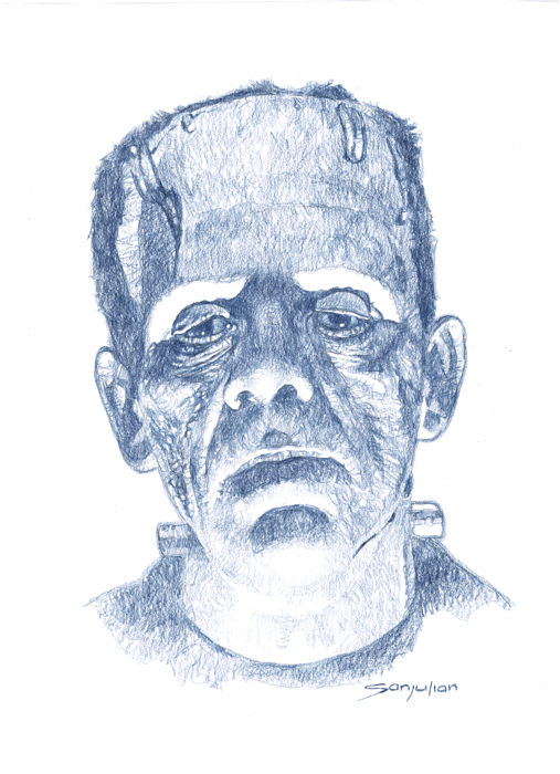 507x700 Frankenstein - Frankenstein Drawing