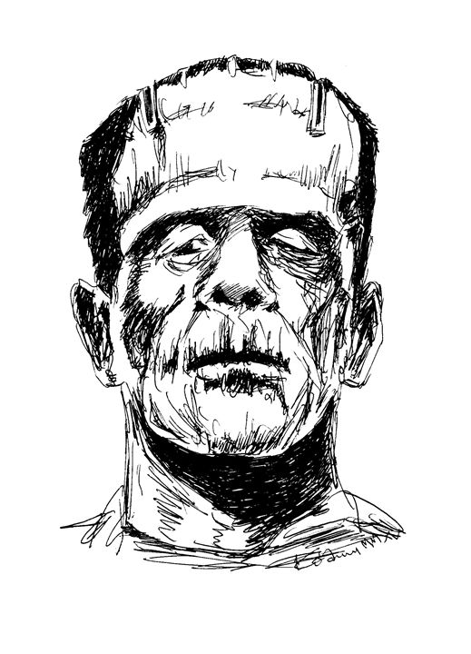 519x720 Frankenstein - Frankenstein Drawing
