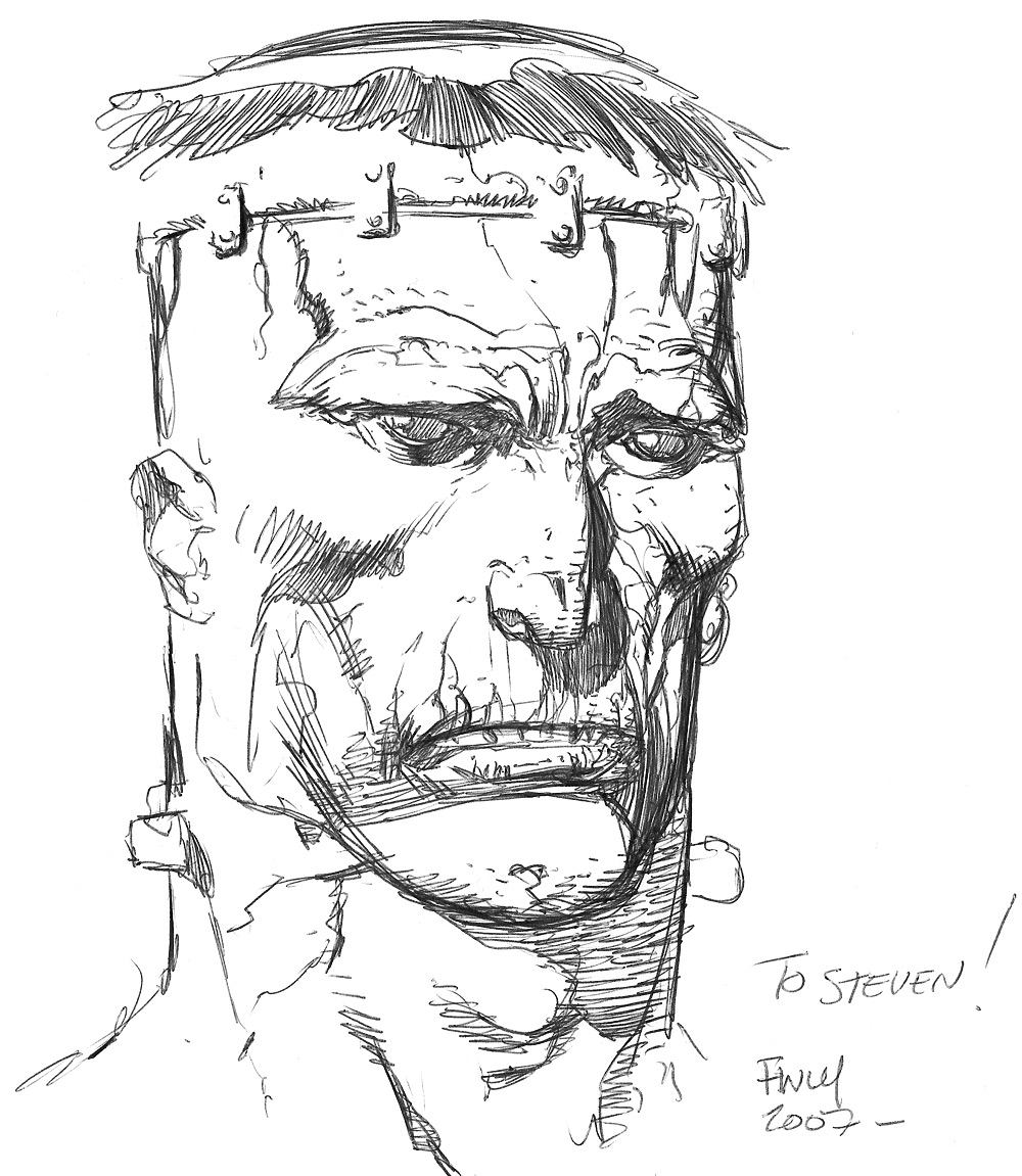 Frankenstein Face Drawing - Frankenstein Face Drawing. 