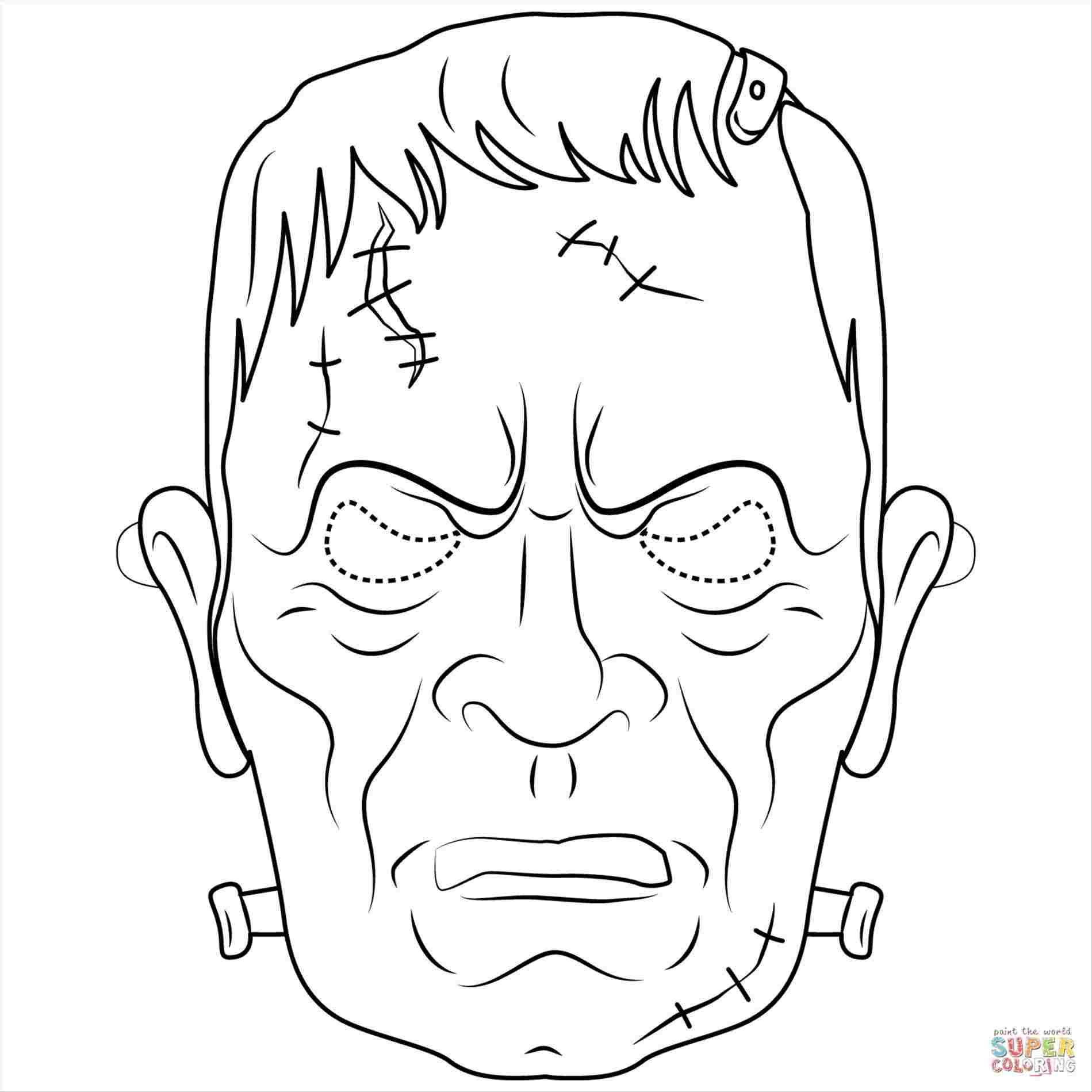 Frankenstein Head Drawing - Frankenstein Face Drawing. 