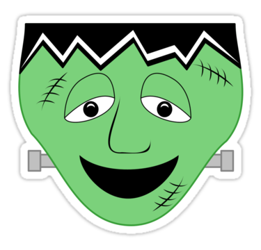 375x360 Drawing, Cartoon, Green, Transparent Png Image Clipart Free Download - Frankenstein Face Drawing