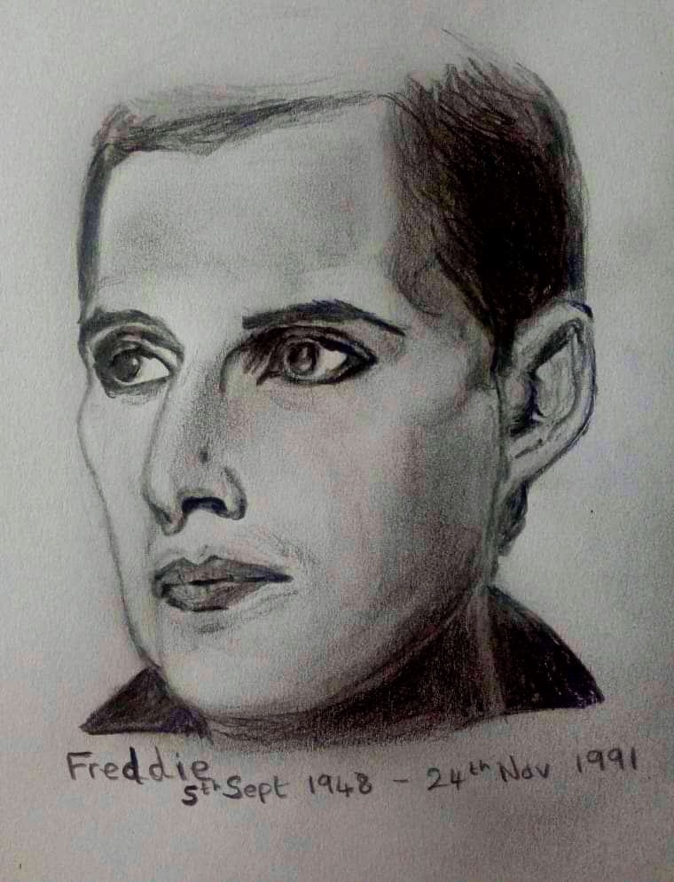 760x995 Portrait Of Freddie Mercury - Freddie Mercury Drawing
