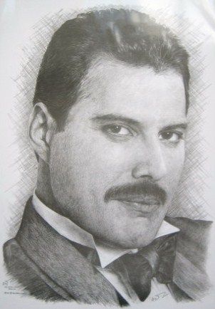 302x434 Superb Pencil Drawing Of Freddie Freddie Mercury - Freddie Mercury Drawing
