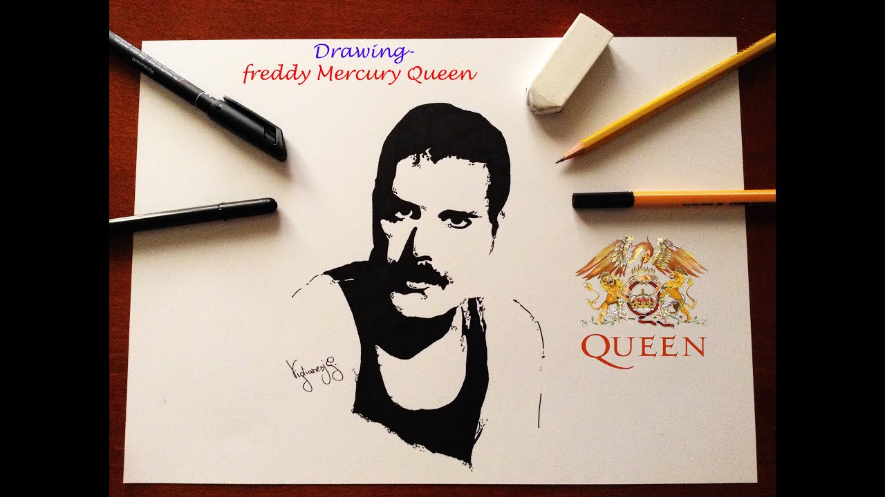 1280x720 Drawing Freddie Mercury - Freddie Mercury Drawing