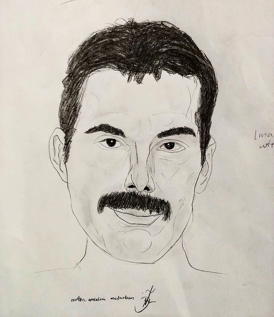 960x1113 Drawing Of Freddie Mercury Queen - Freddie Mercury Drawing