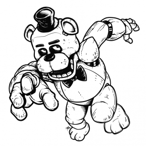 302x302 How To Draw Freddy Fazbear, Five Nights - Freddy Drawing