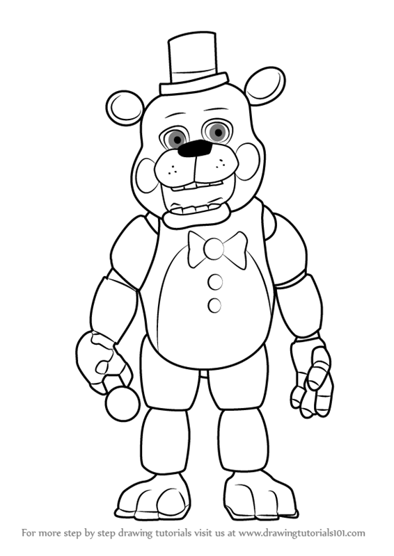 566x800 Learn How To Draw Toy Freddy Fazbear From Five Nights - Freddy Drawing