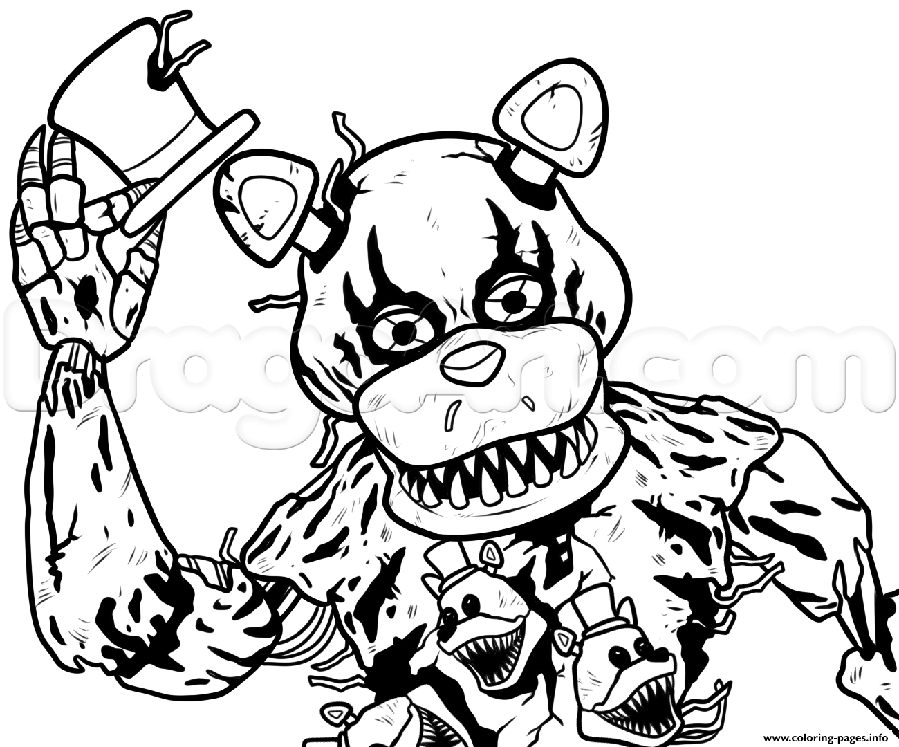 1300x1080 Print Draw Nightmare Freddy Fazbear Five Nights - Freddy Drawing