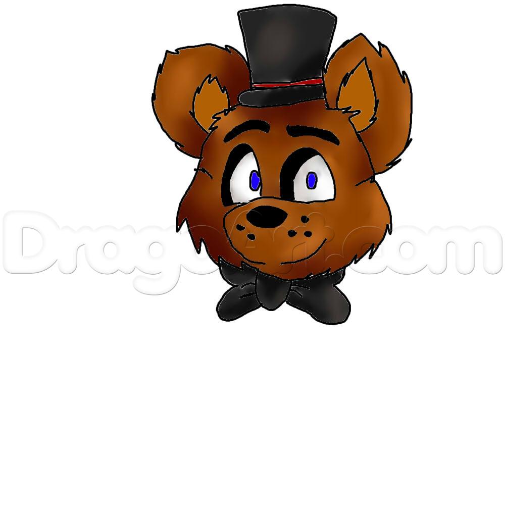 1000x1000 How To Draw Freddy Fazbear Head From Fnaf, Step - Freddy Fazbear Drawing