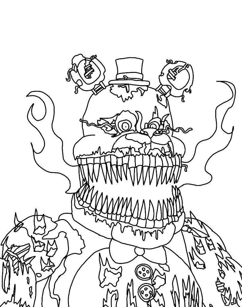 807x1024 Nightmare Freddy Fazbear Drawing Photo Drawing Skill - Freddy Fazbear Drawing