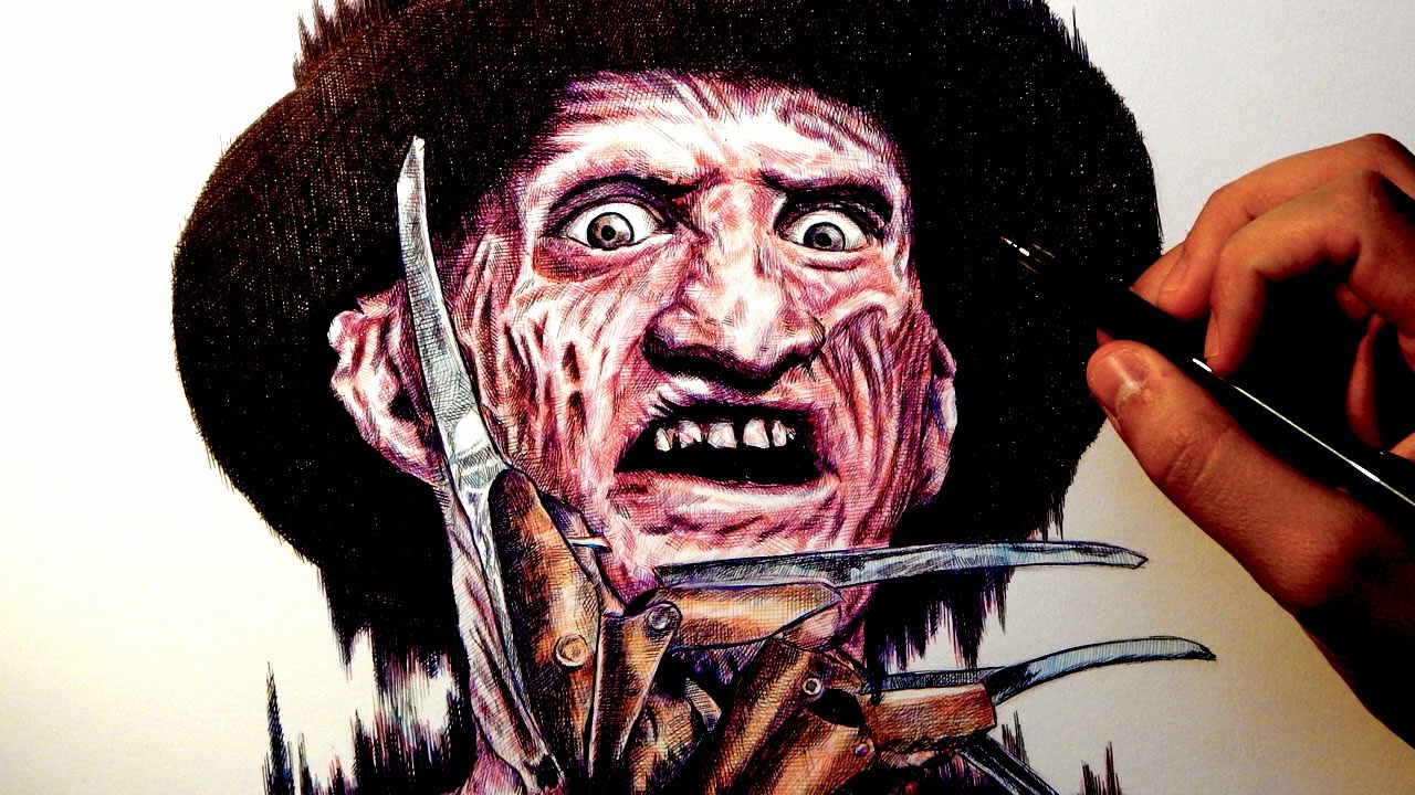 1280x720 Drawing Freddy Krueger From A Nightmare On Elmstreet - Freddy Krueger Drawing