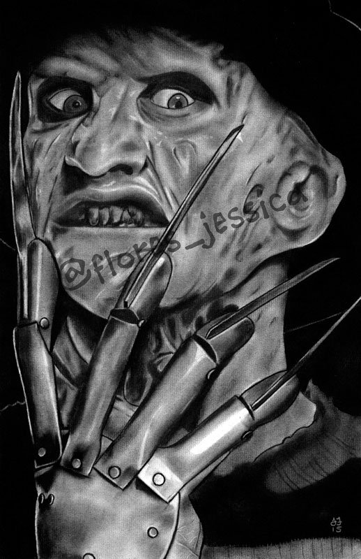 518x800 freddy krueger a nightmare on elm street charcoal drawing - Freddy Krueger Drawing