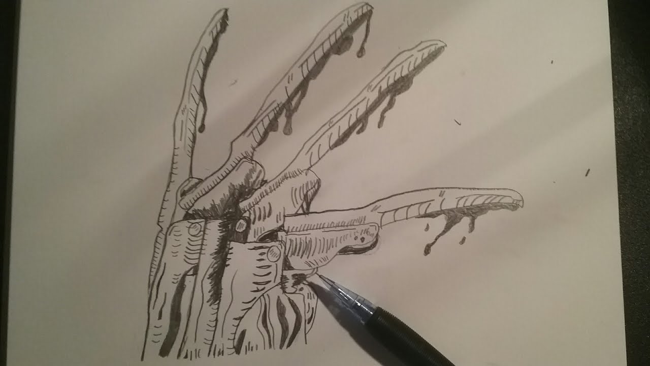 1280x720 freddy krueger glove speed drawing - Freddy Krueger Glove Drawing