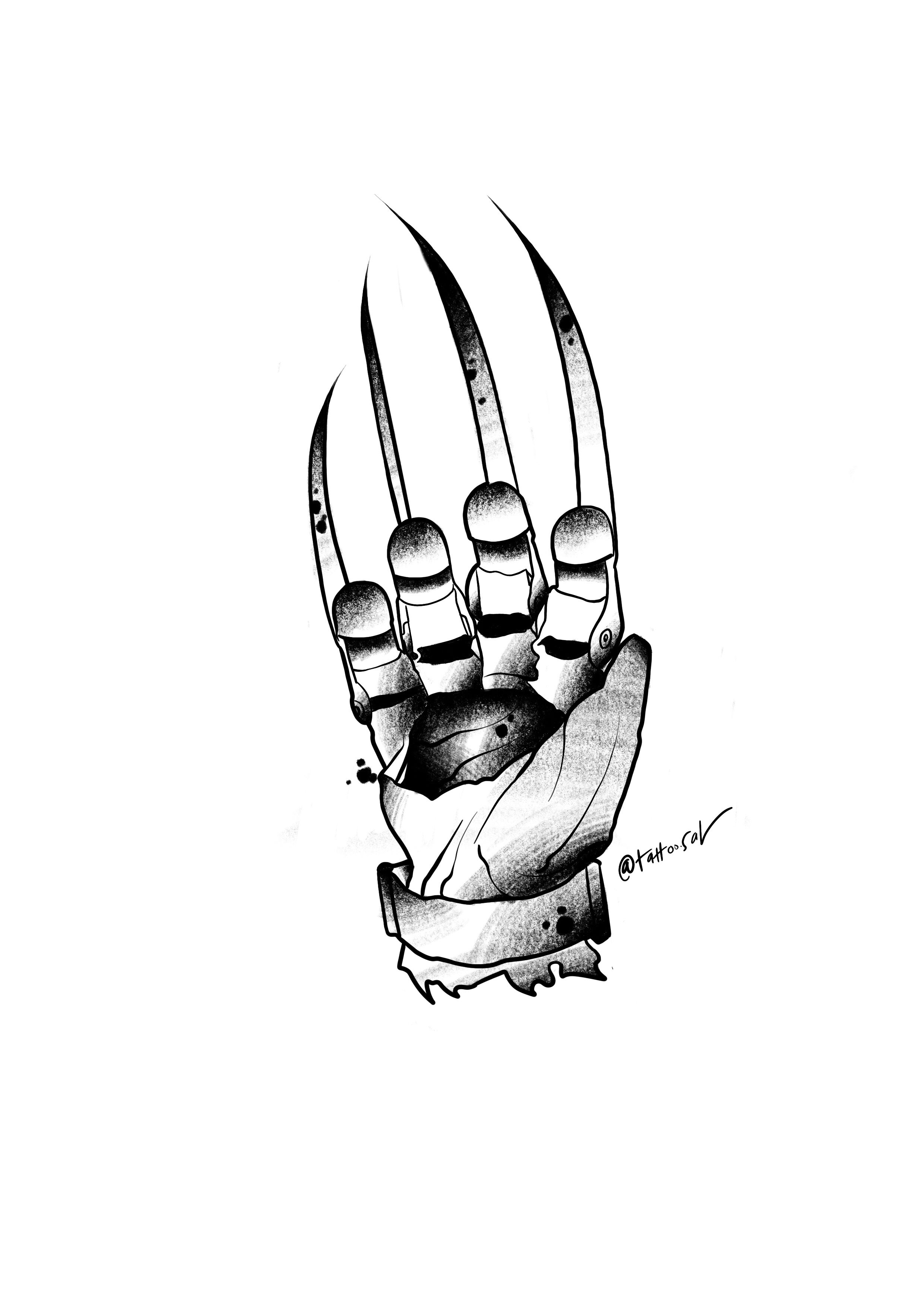 Freddy Krueger's Glove - Freddy Krueger Glove Drawing. 