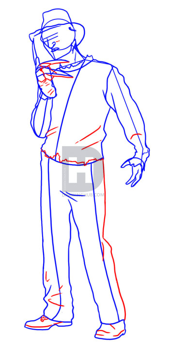 349x719 how to draw freddy krueger, step - Freddy Krueger Glove Drawing
