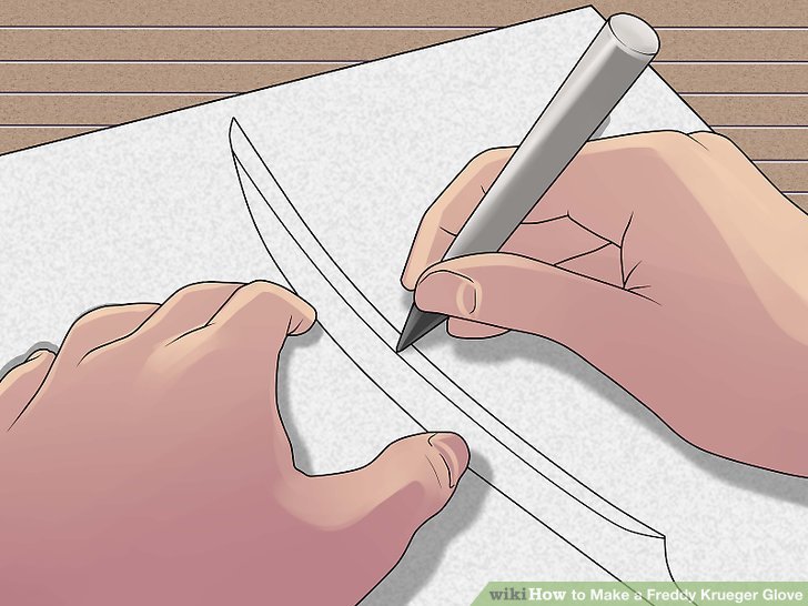 728x546 How To Make A Freddy Krueger Glove Steps - Freddy Krueger Hand Drawing