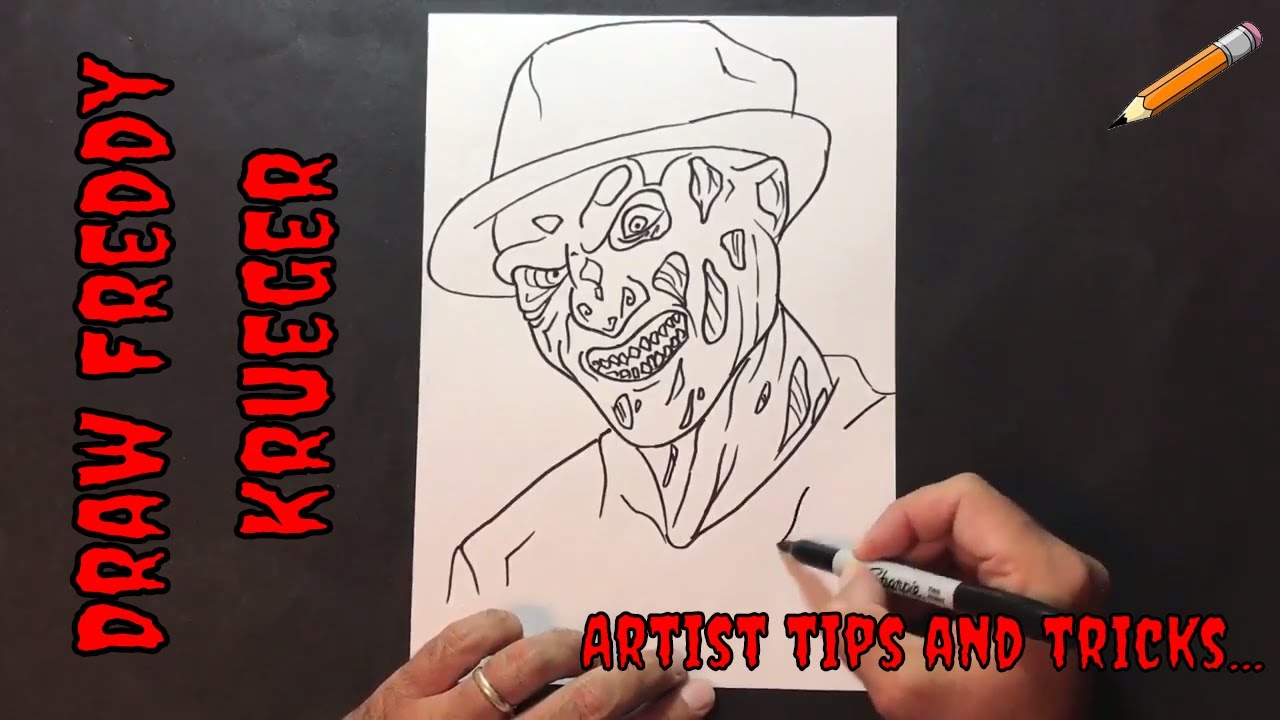 1280x720 Scarylearn To Draw Freddy Krueger How To Draw Freddy Krueger - Freddy Krueger Hand Drawing