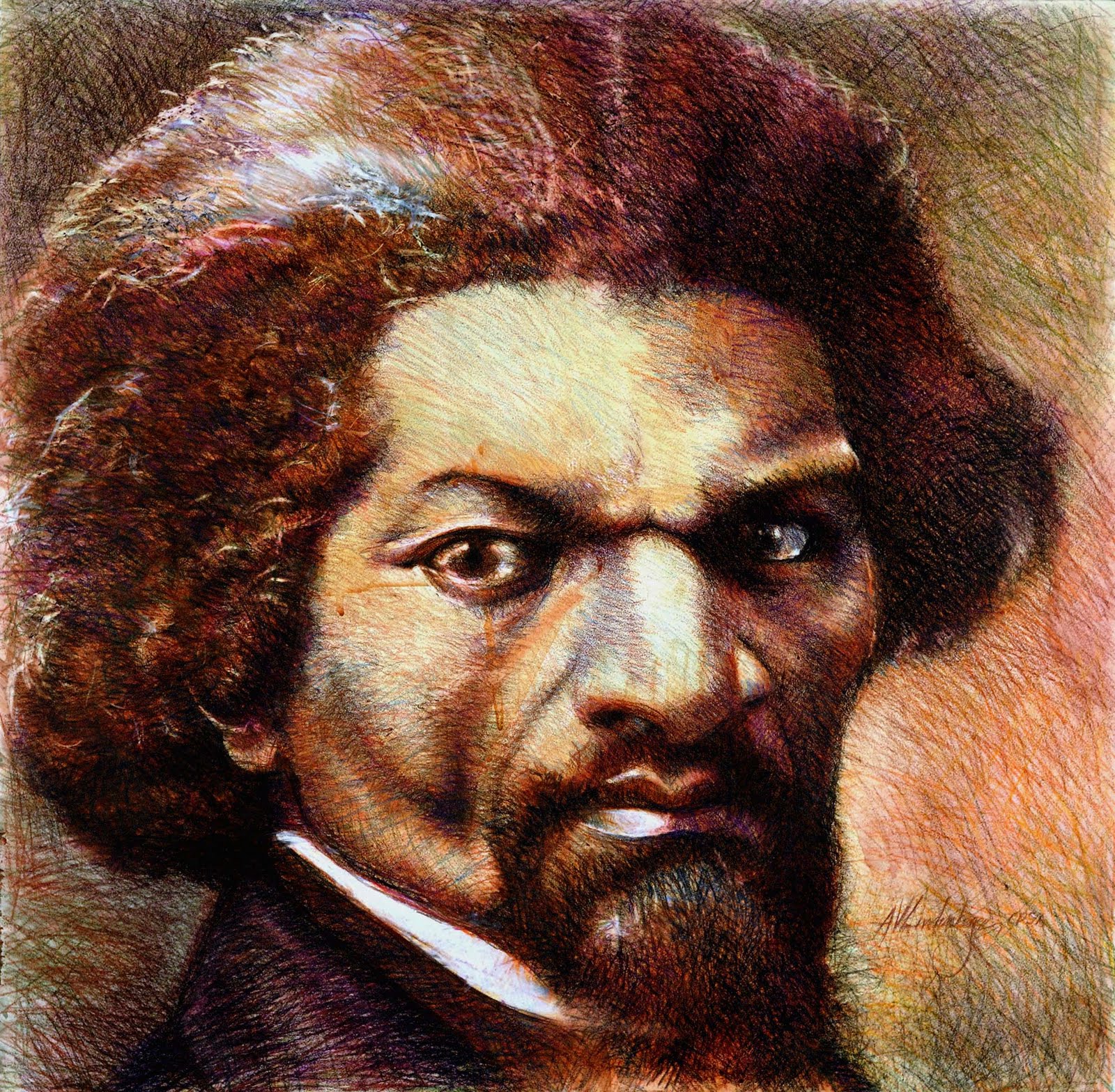 1600x1568 On My Drawing Board Final, Frederick Douglass - Frederick Douglass Drawing