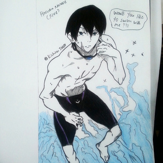 320x320 Did A Drawing Of Haruka Nanase From Free The Swimming Anime - Free Anime Drawing